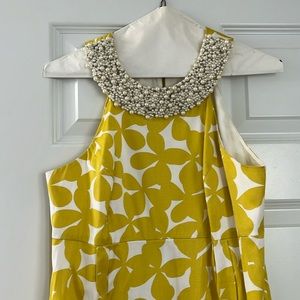 Embellished neckline halter dress